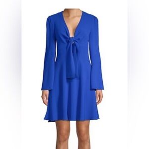 Diane Von Furstenberg Vibrant Blue Long Sleeve Dress